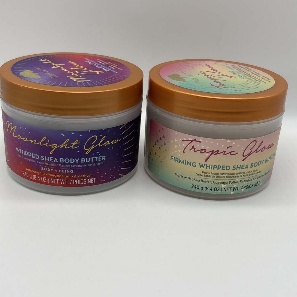 Tree Hut Whipped Shea Body Butter Lot of 2 Tropic Glow & Moonlight Glow New